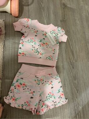 NWT Janie And Jack Baby Girl Two Piece Set Pink